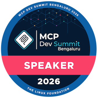 MCP Dev Summit Bengaluru 2026: Speaker badge issued by The Linux Foundation via Credly